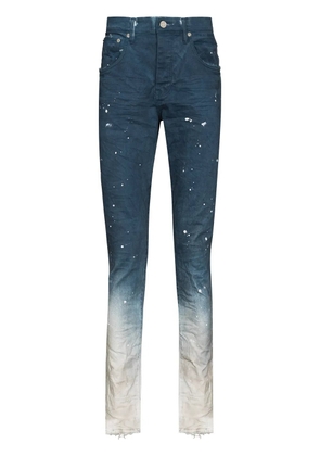 Purple Brand paint-splatter straight-leg jeans - Blue