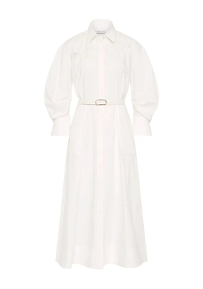 Rebecca Vallance lace-embellished belted midi dress - White