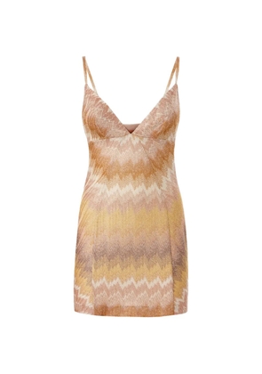 Missoni chevron-pattern spaghetti-strap mini dress - Neutrals