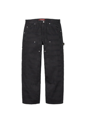 Supreme logo-jacquard double-knee jeans - Black