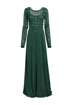 Elie Saab crochet fringed maxi dress - Green
