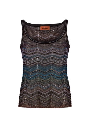 Missoni chevron-pattern sequin-detail top - Green
