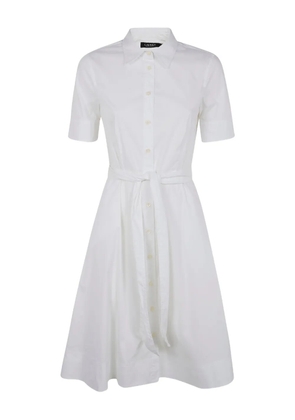 Lauren Ralph Lauren collared belted midi dress - White