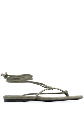 The Attico ankle-tie flat sandals - Green