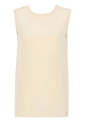 JOSEPH ribbed-trim silk blouse - Neutrals