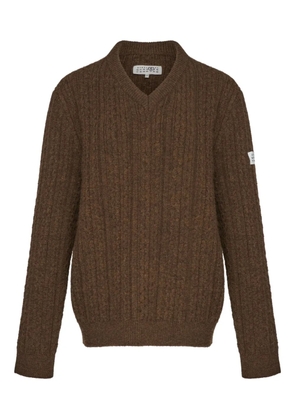 MM6 Maison Margiela v-neck ribbed sweater - Brown