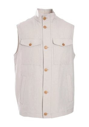 Luciano Barbera linen gilet - Neutrals