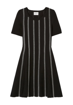 Claudie Pierlot striped short-sleeve knitted dress - Black