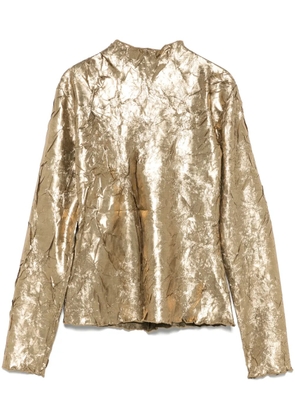 GANNI crinkled top - Gold