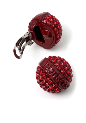 Fiorucci crystal-embellished clip earrings - Red