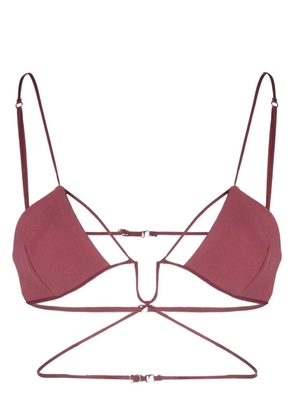 Nensi Dojaka cut-out triangle bra - Red