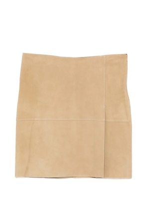 P.A.R.O.S.H. Minuetto suede mini skirt - Neutrals