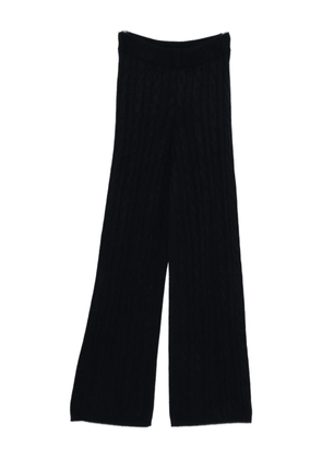 Soft Goat Cable knit pant wide leg - Blue
