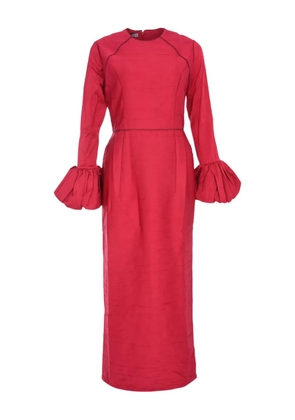 Baruni Talia ruflle-cuffs maxi dress - Red