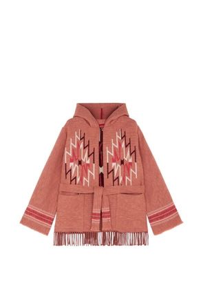 Fortela fringed-hem hooded cardigan - Pink