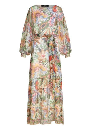 ETRO floral-print silk dress - Neutrals