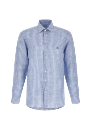ETRO striped logo-embroidery shirt - Blue
