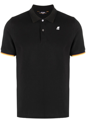 K-Way logo patch polo shirt - Black