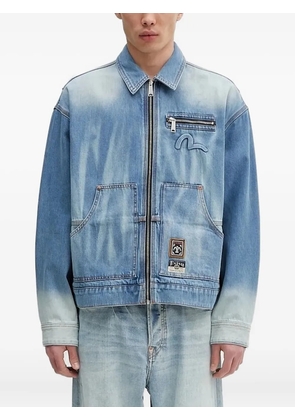 EVISU embossed-logo denim jacket - Blue