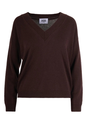 ALPHA STUDIO V-neck sweater - Brown