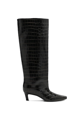TOTEME croc-embossed knee-high boots - Brown