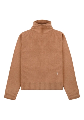 Sporty & Rich SRC turtleneck logo-embroidered sweater - Brown
