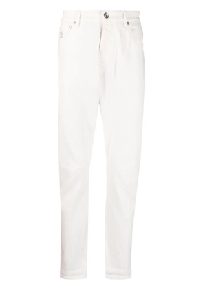 Brunello Cucinelli logo-detail straight-leg jeans - White
