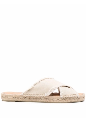 Castañer crossover-strap flat espadrilles - White