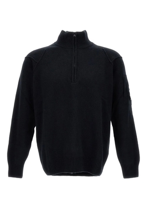 C.P. Company half-zip lens-detail sweater - Black