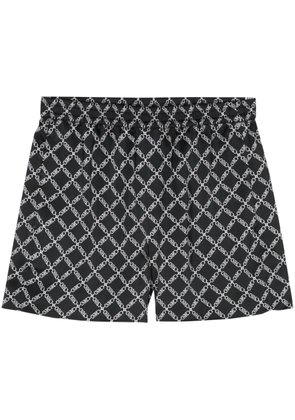 Michael Michael Kors Empire logo-print satin shorts - Black