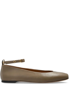 Emporio Armani leather ballerina shoes - Brown
