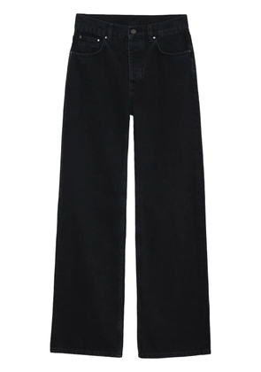 ANINE BING logo-patch wide-leg jeans - Black