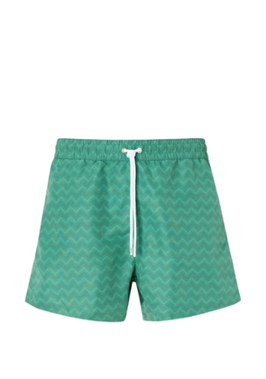 Missoni zigzag-pattern drawstring-fastening swim shorts - Green