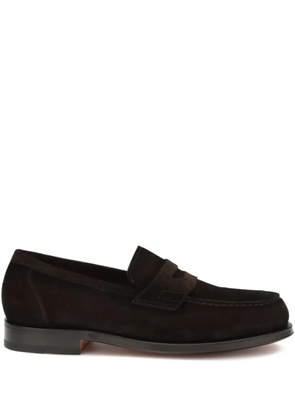 Santoni suede loafers - Brown