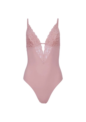 Fleur Du Mal Charlotte 3-Way lace V-neck bodysuit - Pink
