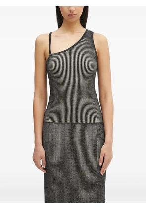 SAMSOE SAMSOE striped one-shoulder top - Grey