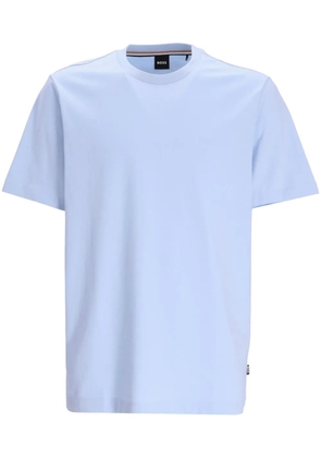 BOSS logo-embroidered cotton T-shirt - Blue