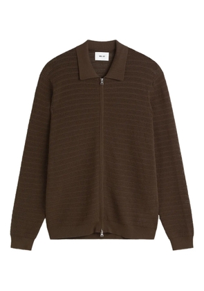 NN07 Gustav zip-up sweater - Brown