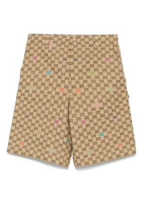 Gucci monogram logo shorts - Neutrals