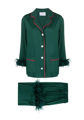 Sleeper Party feather-detail pyjama set - Green