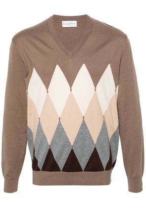 Ballantyne argyle intarsia-knit jumper - Brown
