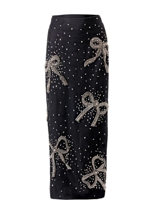 Carolina Herrera bow-embroidered pencil skirt - Black