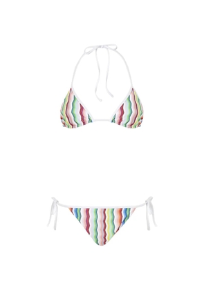 Missoni tie-side striped bikini - White