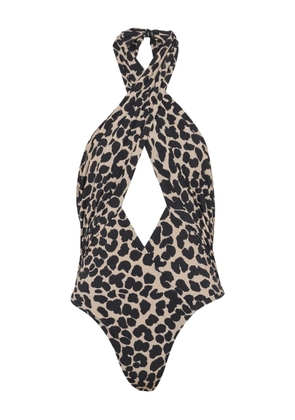 Balmain leopard-print swimsuit - Neutrals
