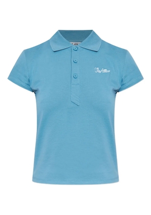 The Attico embroidered cotton polo shirt - Blue