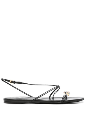 KHAITE beaded sandals - Black