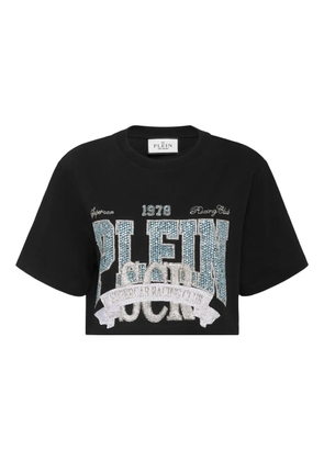 Philipp Plein crystal-embellished cropped t-shirt - Black