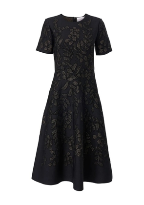 Carolina Herrera leaf jacquard midi dress - Black