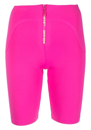 Off-White logo zip cycling shorts - Pink