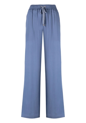 Lorena Antoniazzi satin wide-leg track pants - Blue